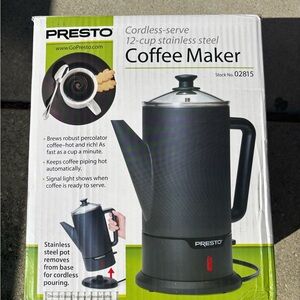 Presto Black Stainless Steel Coffee Maker